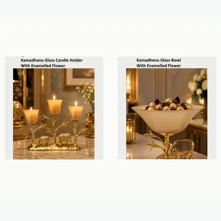 Kamadhenu Glass Candle Holder