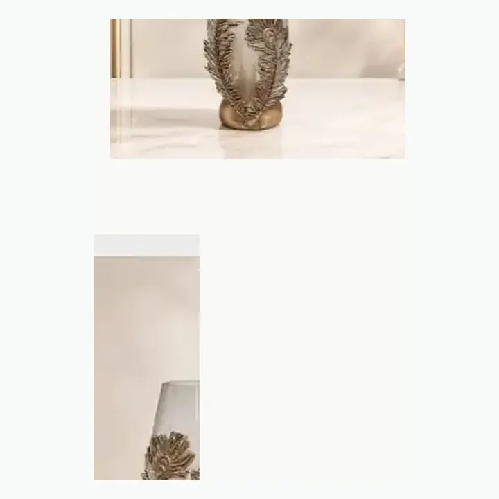 #6392 5x5x13.5 @1250 Feather Glass Vase alternate view