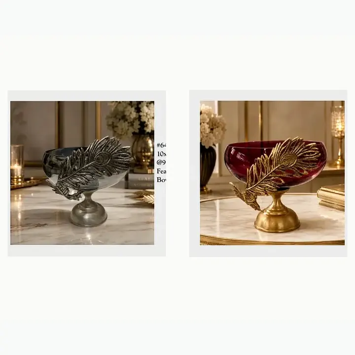 Feather Glass Bowl #6411