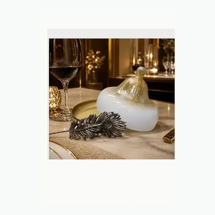 #6414 11x11x10 @1600 Feather Glass Cake Dome alternate view