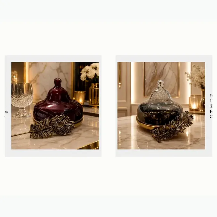 #6414 11x11x10 @1600 Feather Glass Cake Dome
