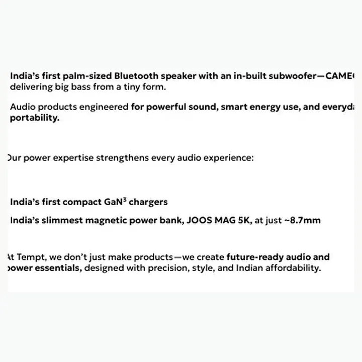 Cameo — Bt Speaker , 6w ,6 Hours Play Time