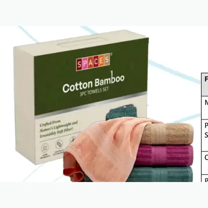 Cotton Bamboo 3-Piece Towel Set