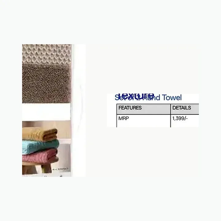Hygro Cotton Texture Set of 2 Hand Towel alternate view