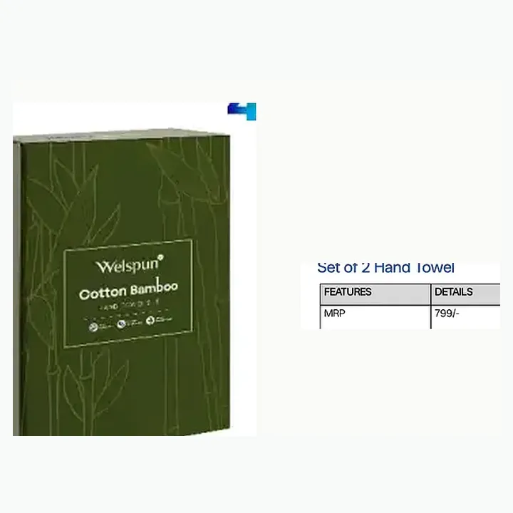 Cotton Bamboo Set of 2 Hand Towel detail