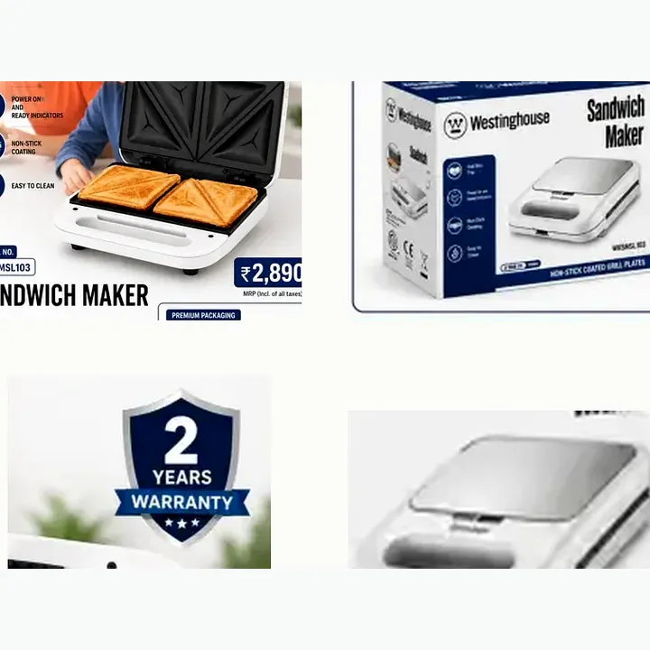 Wksmsl103 — Sandwich Maker - White