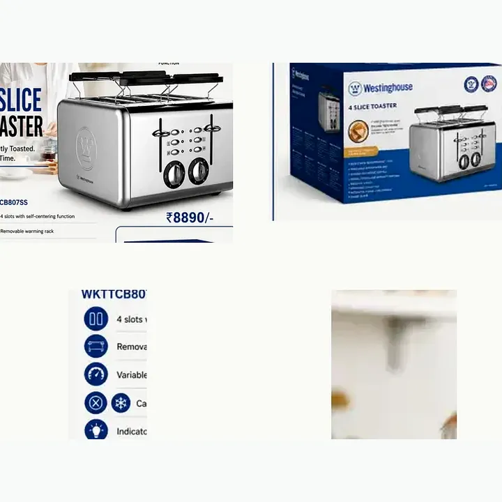 WKTTCB807SS — 4 Slice Toaster SS Body Toaster