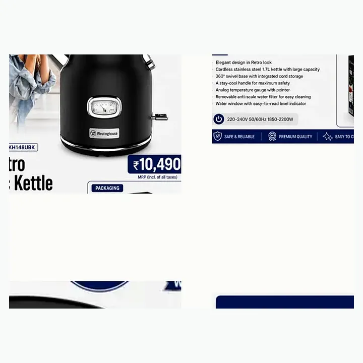 WKWKH148UWH — Retro Electric Kettle 1.7 Ltr White detail
