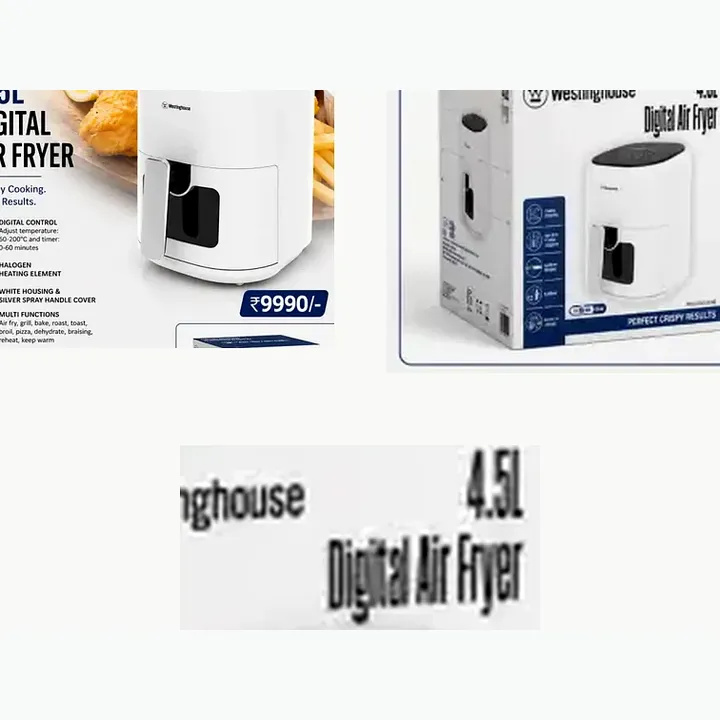 WKAFGOTO01WH — Digital AirFryer 4.5 Ltr