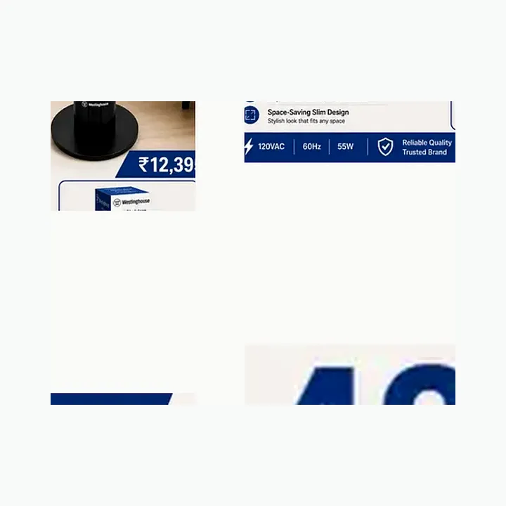 WSFTYE4208 (white) — 42' BLADELESS TOWER FAN ( 70 W) with REMOTE alternate view
