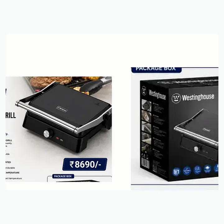 WKCG907BK — Retro contact grill BLACK detail